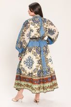 Load image into Gallery viewer, SKYBORNE ORNAMENTAL GRACE WOVEN MIDI SHIRT DRESS
