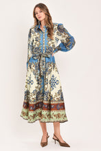 Load image into Gallery viewer, SKYBORNE ORNAMENTAL GRACE WOVEN MIDI SHIRT DRESS
