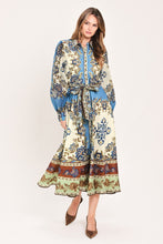 Load image into Gallery viewer, SKYBORNE ORNAMENTAL GRACE WOVEN MIDI SHIRT DRESS
