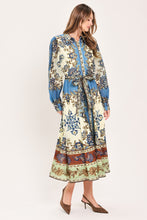 Load image into Gallery viewer, SKYBORNE ORNAMENTAL GRACE WOVEN MIDI SHIRT DRESS
