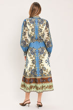 Load image into Gallery viewer, SKYBORNE ORNAMENTAL GRACE WOVEN MIDI SHIRT DRESS
