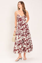 Load image into Gallery viewer, ROMANCE IN WINE WOVEN MIDI DRESS
