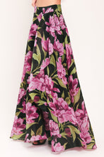Load image into Gallery viewer, NOIR GARDEN BLACK PRINTED FULL-CIRCLE MAXI SKIRT
