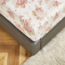 Load image into Gallery viewer, Bedding Hint of Mint Dainty Cottage Floral Roses Cotton Fitted Sheet w/ Pillow Case (3036)
