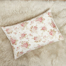 Load image into Gallery viewer, Bedding Hint of Mint Dainty Cottage Floral Roses Cotton Fitted Sheet w/ Pillow Case (3036)
