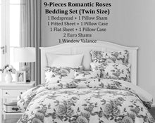 Load image into Gallery viewer, DaDa Bedding Bed in a Bag Bundle Set - Romantic Roses Lovely Blooming Floral Bedding Set (JHW-879)
