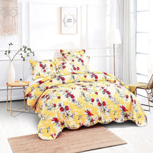 Load image into Gallery viewer, Bedding Bed in a Bag Bundle Set - Radiant Sunshine Yellow Hummingbirds Floral Bedding Set (JHW-925)
