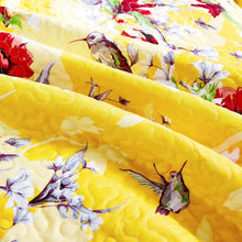 Load image into Gallery viewer, Bedding Bed in a Bag Bundle Set - Radiant Sunshine Yellow Hummingbirds Floral Bedding Set (JHW-925)
