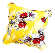 Load image into Gallery viewer, Floral Bedding Set of 2 Sunshine Yellow Hummingbirds Floral Scalloped Throw Pillow Covers, 18" (JHW925)

