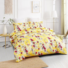Load image into Gallery viewer, Bedding Sunshine Yellow Hummingbirds Floral Duvet Cover Set w/ Pillow Cases (JHW-925)
