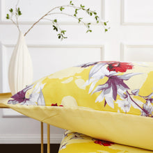 Load image into Gallery viewer, Bedding Sunshine Yellow Hummingbirds Floral Fitted Bed Sheet w/ Pillow Cases (JHW-925)
