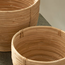 Load image into Gallery viewer, CANE RATTAN DECORATIVE FOOTED BOWLS, SET OF 2
