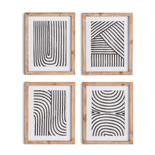 Load image into Gallery viewer, ACHROMATIC LINEAR PETITE PRINTS, SET OF 4
