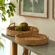Load image into Gallery viewer, SEAGRASS ROUND TRAYS, SET OF 2
