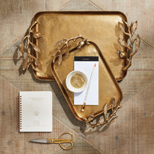 Load image into Gallery viewer, POMEGRANATE BRANCH DECORATIVE TRAYS, SET OF 2
