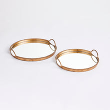 Load image into Gallery viewer, BRAIDEN DECORATIVE MIRRORED TRAYS, SET OF 2
