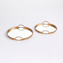 Load image into Gallery viewer, BRAIDEN DECORATIVE MIRRORED TRAYS, SET OF 2

