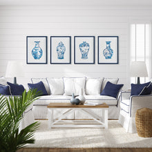 Load image into Gallery viewer, ORNAMENTAL URNS IN BLUE, SET OF 4
