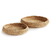 Load image into Gallery viewer, ABACA FRENCH BRAIDED ROUND TRAYS, SET OF 2
