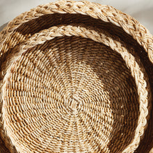 Load image into Gallery viewer, ABACA FRENCH BRAIDED ROUND TRAYS, SET OF 2
