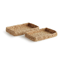 Load image into Gallery viewer, ABACA FRENCH BRAIDED SQUARE TRAYS, SET OF 2

