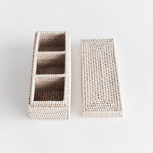 Load image into Gallery viewer, BURMA RATTAN 3-COMPARTMENT LIDDED BOX
