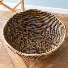 Load image into Gallery viewer, BURMA RATTAN SCALLOPED EDGE BOWL
