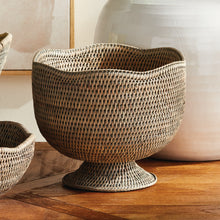 Load image into Gallery viewer, BURMA RATTAN FOOTED CACHEPOT
