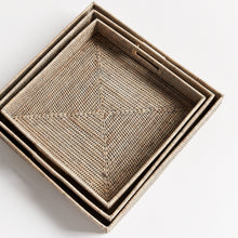 Load image into Gallery viewer, BURMA RATTAN OTTOMAN TRAYS, SET OF 3
