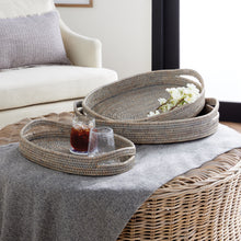 Load image into Gallery viewer, BURMA RATTAN OVAL SERVING TRAYS, SET OF 3

