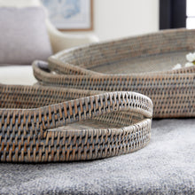 Load image into Gallery viewer, BURMA RATTAN OVAL SERVING TRAYS, SET OF 3

