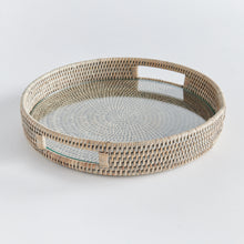 Load image into Gallery viewer, BURMA RATTAN ROUND SERVING TRAY
