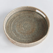 Load image into Gallery viewer, BURMA RATTAN ROUND SERVING TRAY
