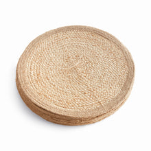 Load image into Gallery viewer, JUTE COIL ROUND PLACEMATS, SET OF 8
