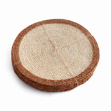 Load image into Gallery viewer, JUTE COIL ROUND PLACEMATS, SET OF 8
