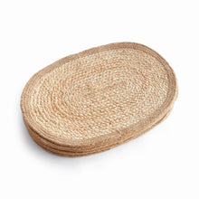 Load image into Gallery viewer, JUTE COIL OVAL PLACEMATS, SET OF 8
