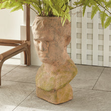 Load image into Gallery viewer, WEATHERED GARDEN MALE BUST PLANTER
