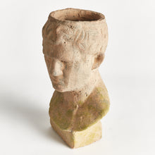Load image into Gallery viewer, WEATHERED GARDEN MALE BUST PLANTER
