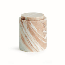 Load image into Gallery viewer, JAQUELINE MARBLE ROUND LIDDED BOX TALL
