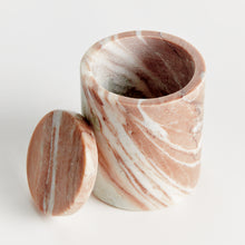 Load image into Gallery viewer, JAQUELINE MARBLE ROUND LIDDED BOX TALL
