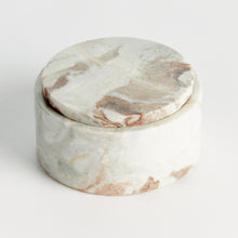 Load image into Gallery viewer, JAQUELINE MARBLE ROUND LIDDED BOX WIDE
