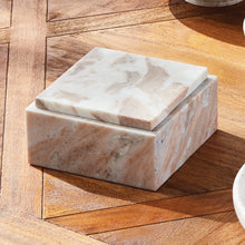 Load image into Gallery viewer, JAQUELINE MARBLE SQUARE LIDDED BOX WIDE
