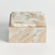 Load image into Gallery viewer, JAQUELINE MARBLE SQUARE LIDDED BOX WIDE
