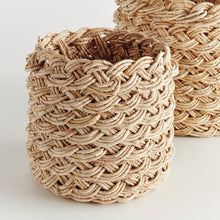 Load image into Gallery viewer, ABACA FRENCH BRAID STORAGE BASKETS ROUND, SET OF 2
