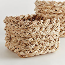 Load image into Gallery viewer, ABACA FRENCH BRAID STORAGE BASKETS SQUARE, SET OF 2
