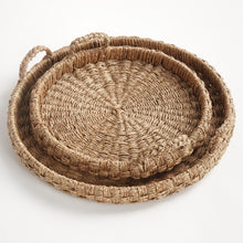 Load image into Gallery viewer, SAWYER ROUND TRAYS WITH HANDLES, SET OF 2
