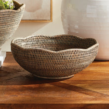 Load image into Gallery viewer, BURMA RATTAN SCALLOPED EDGE BOWL
