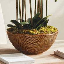 Load image into Gallery viewer, BURMA RATTAN SCALLOPED EDGE BOWL LARGE
