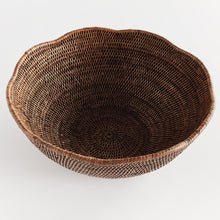 Load image into Gallery viewer, BURMA RATTAN SCALLOPED EDGE BOWL LARGE
