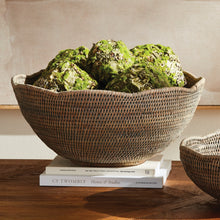 Load image into Gallery viewer, BURMA RATTAN SCALLOPED EDGE BOWL LARGE
